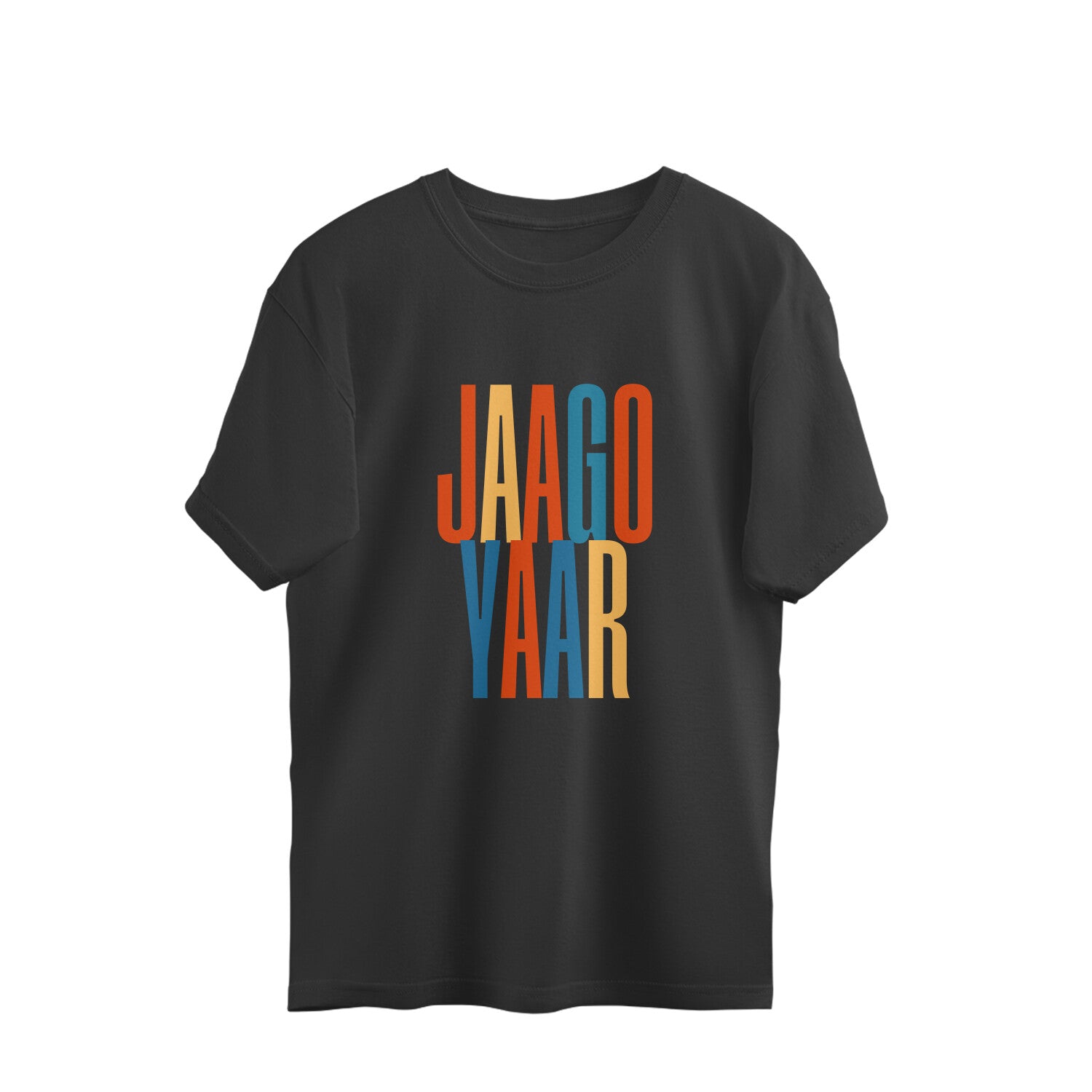 Jaago Yaar oversized t-shirt, black, front view