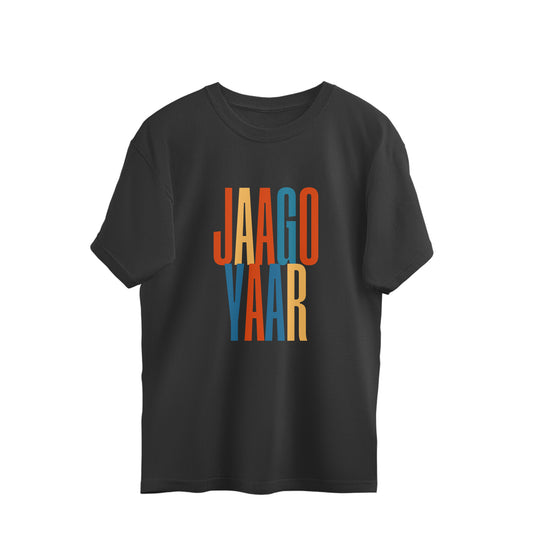 Jaago Yaar oversized t-shirt, black, front view