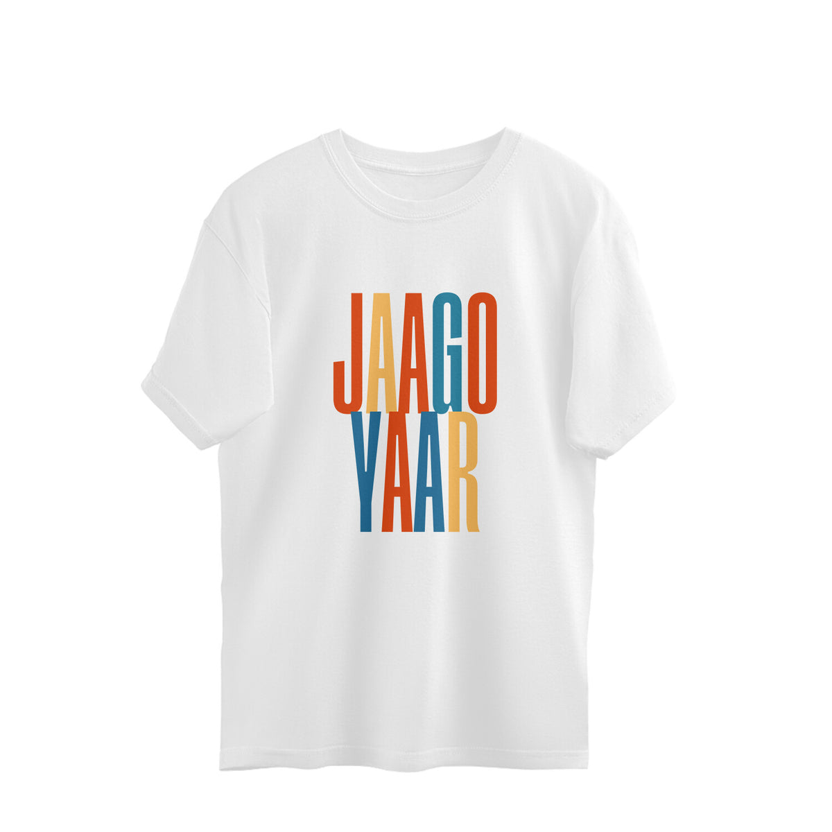 Jaago Yaar oversized t-shirt, white, front view