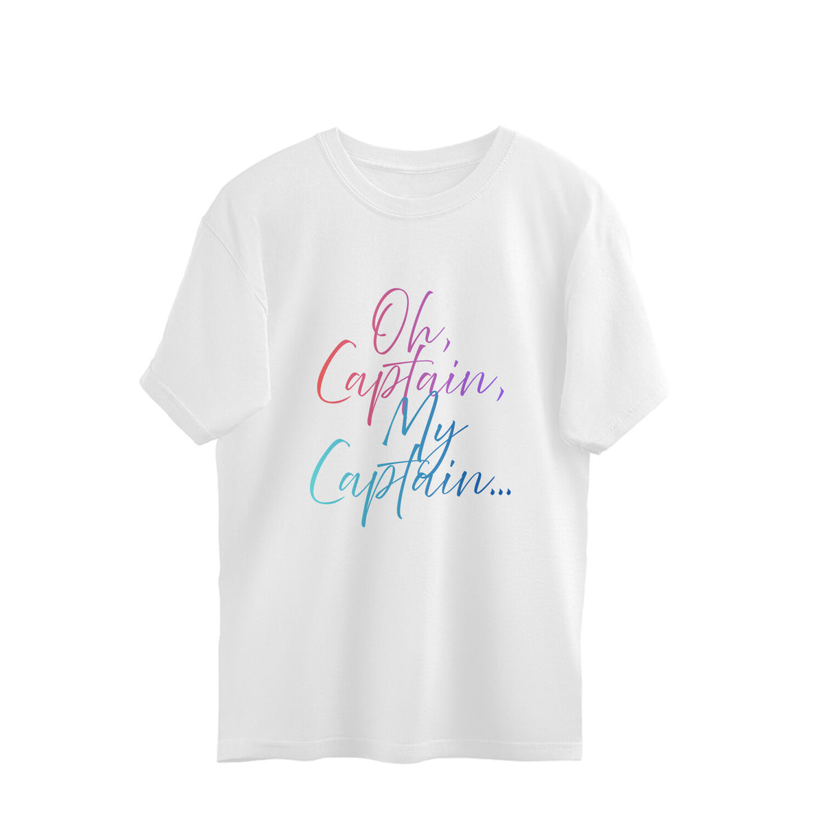 Oh Captain, My Captain oversized t-shirt, white, back view