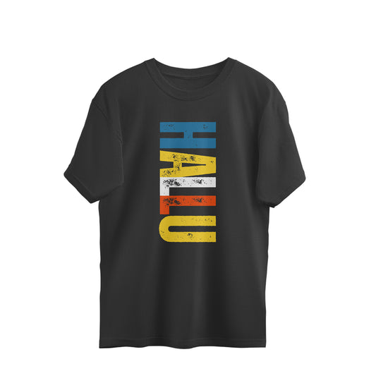 Thoda Hallu Bolo Ji oversized t-shirt, black, front view