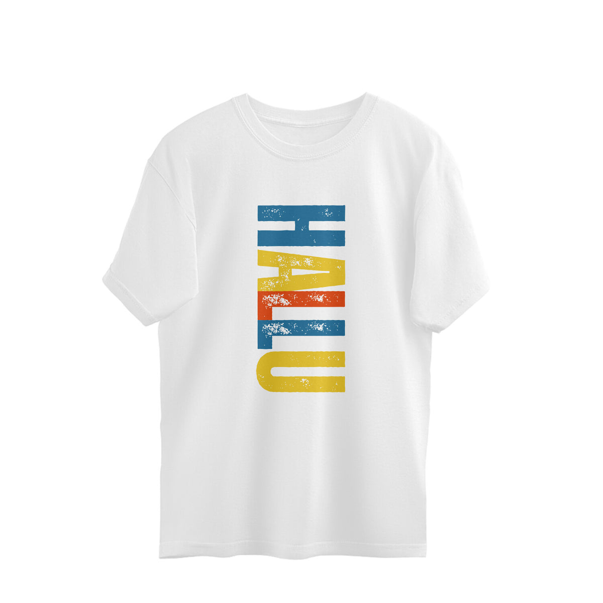 Thoda Hallu Bolo Ji oversized t-shirt, white, front view