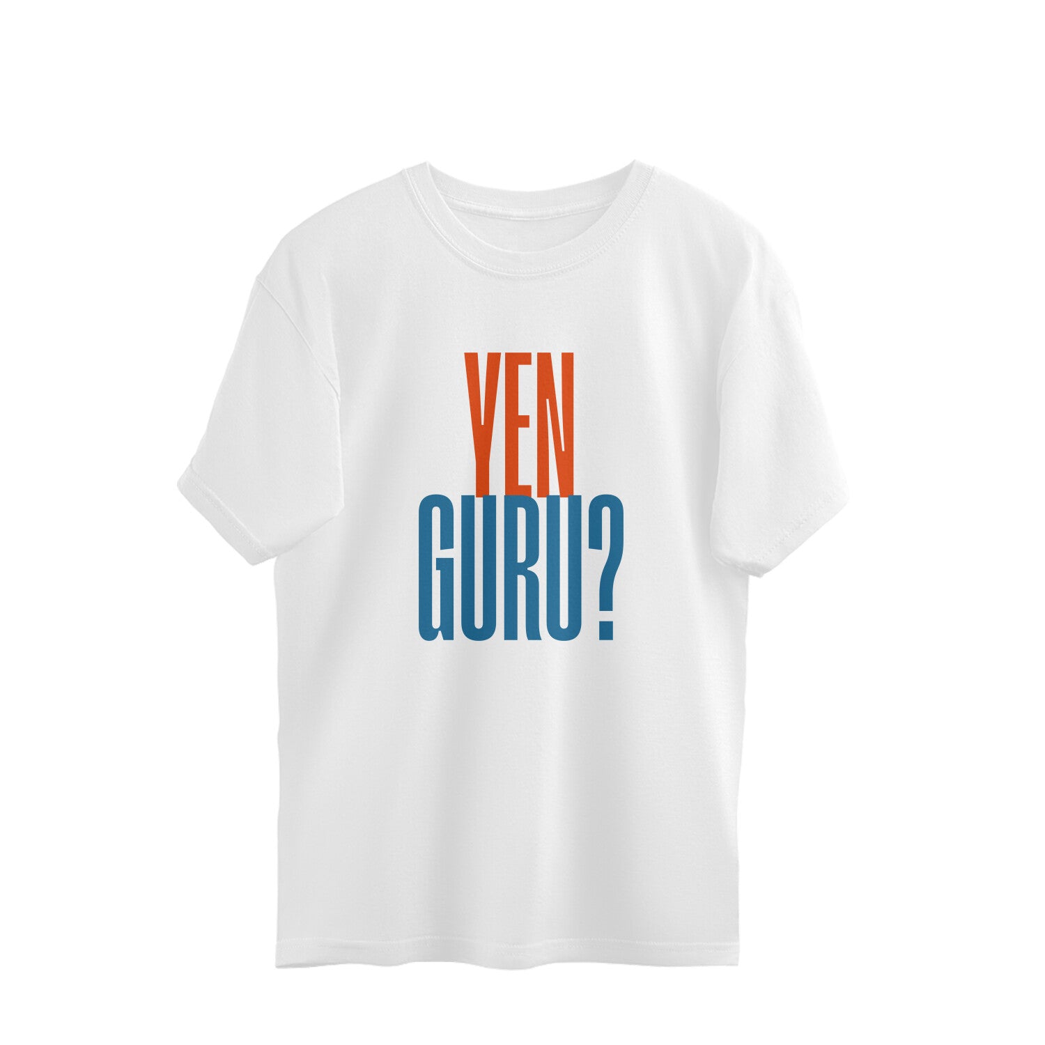 Yen Guru oversized t-shirt, white, front view