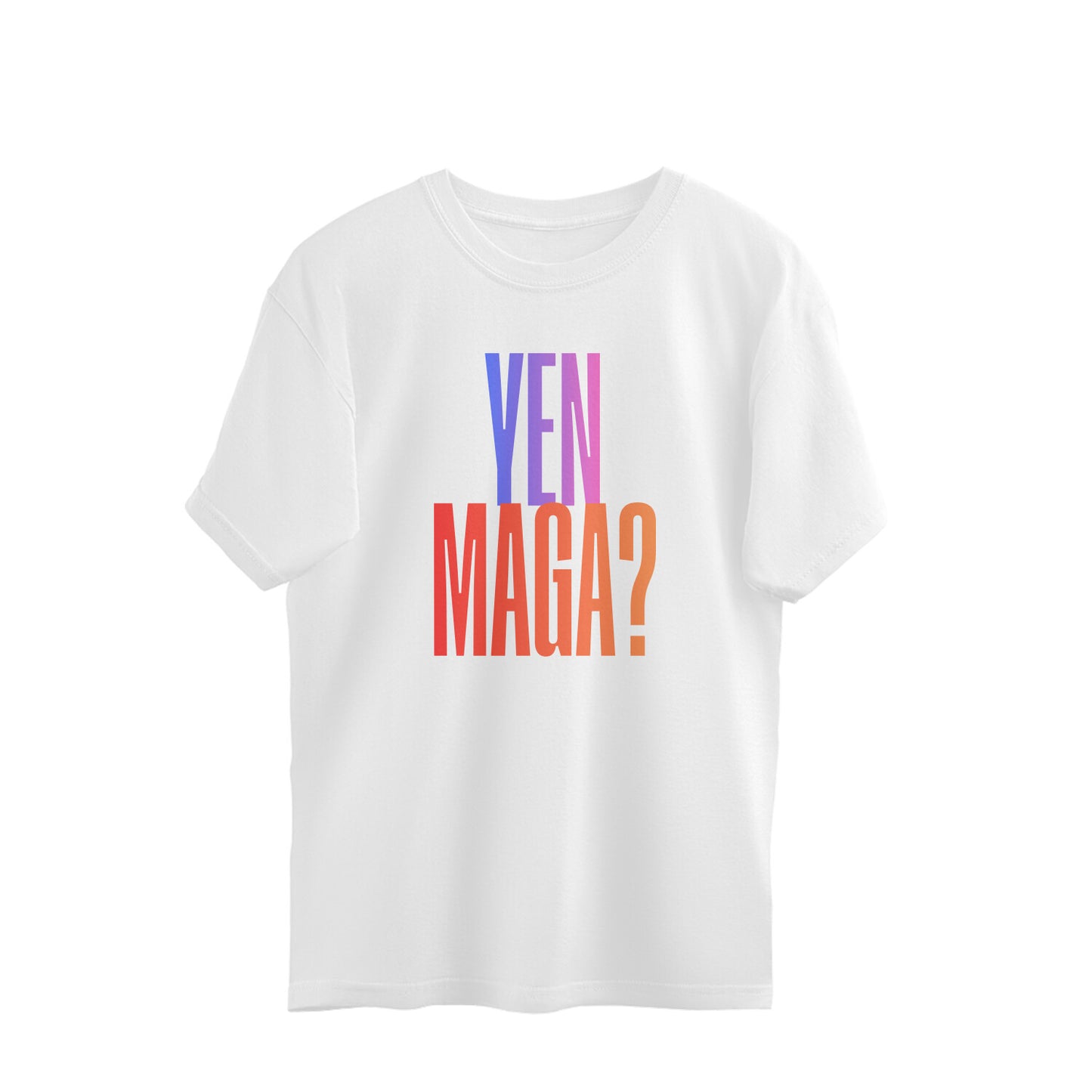 Yen Maga oversized t-shirt, white, front view
