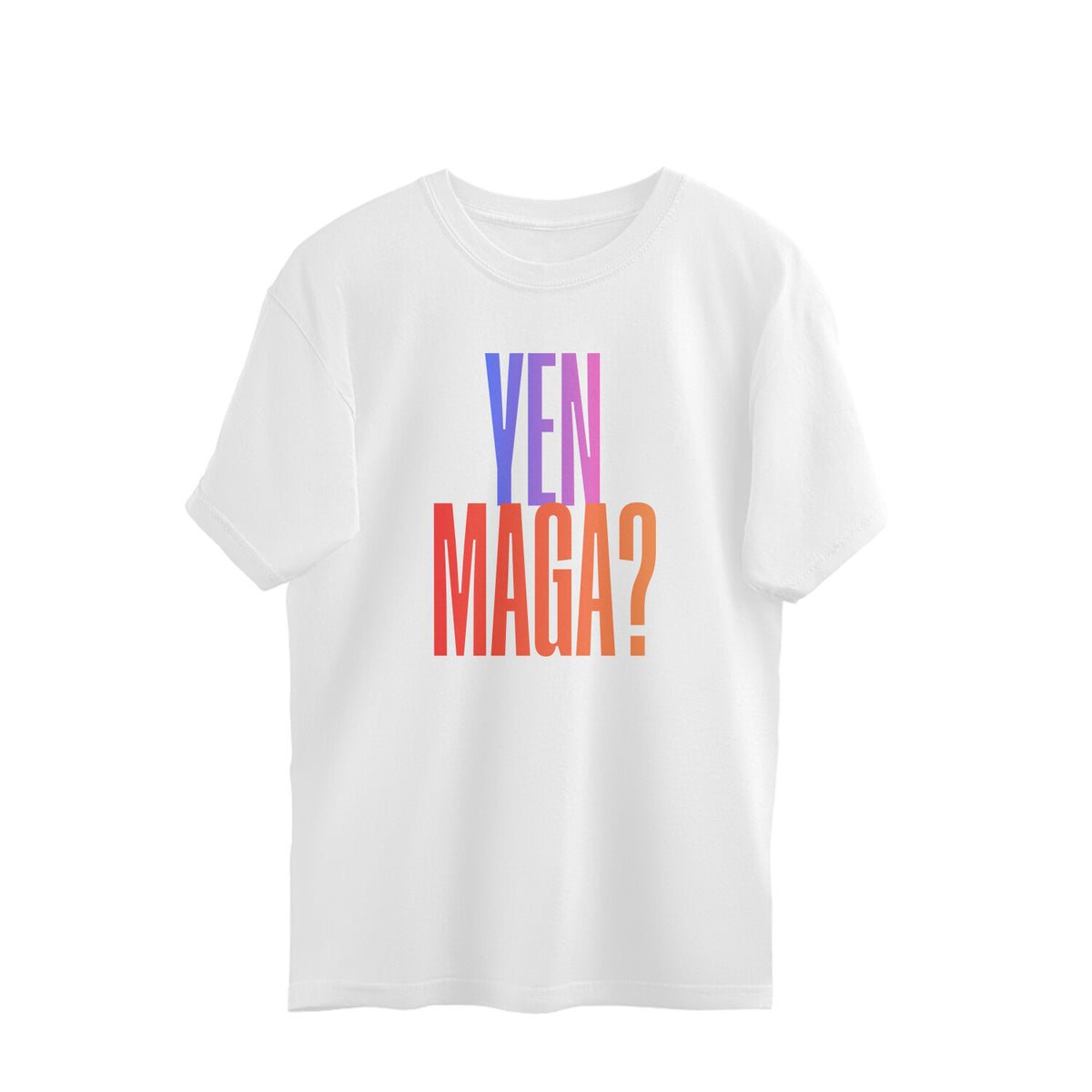 Yen Maga oversized t-shirt, white, front view
